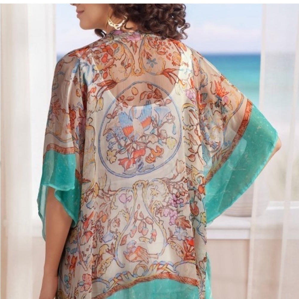 Soft Surroundings kimono beach coverup up Tunic